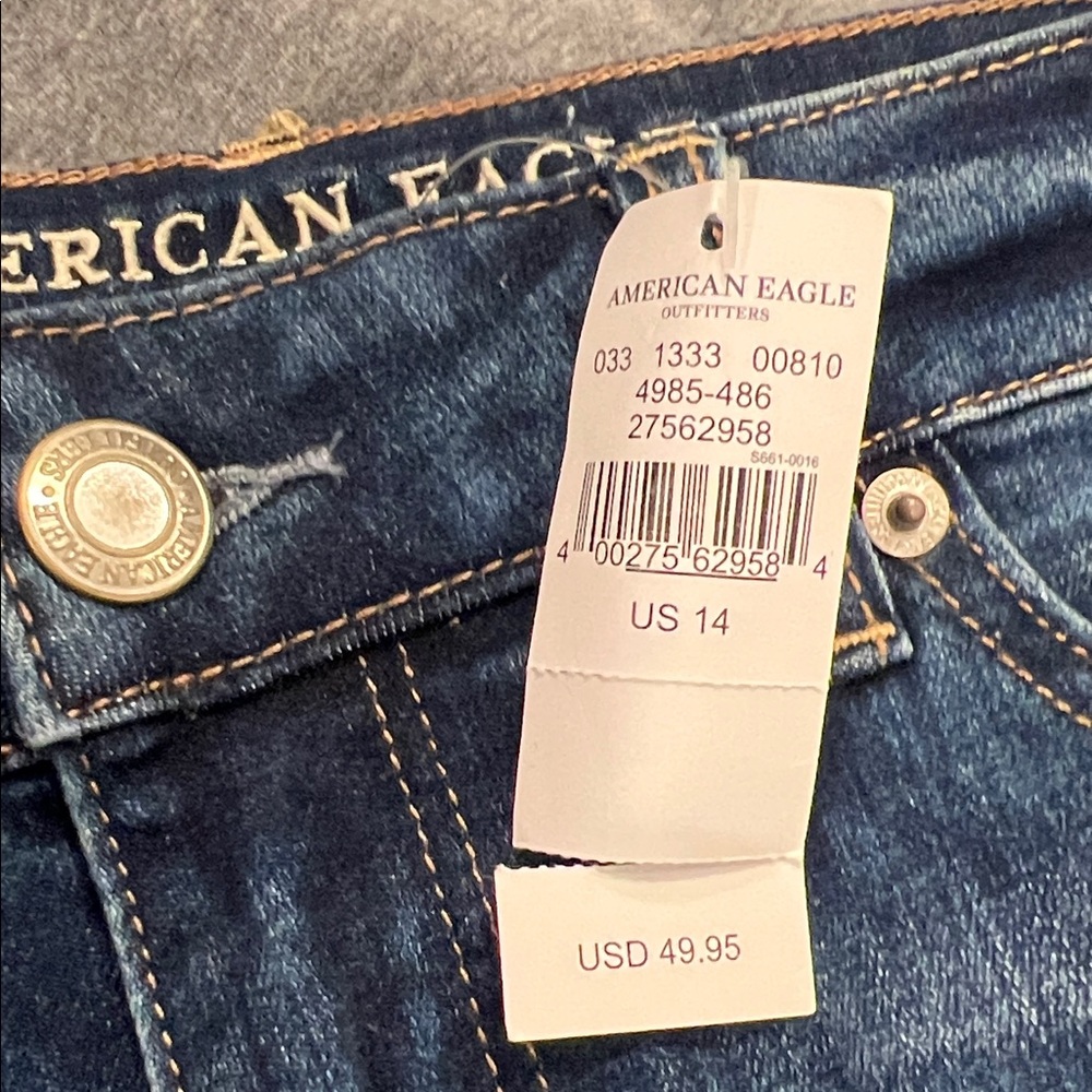 American Eagle Distressed Denim Shorts - Dark Blue
